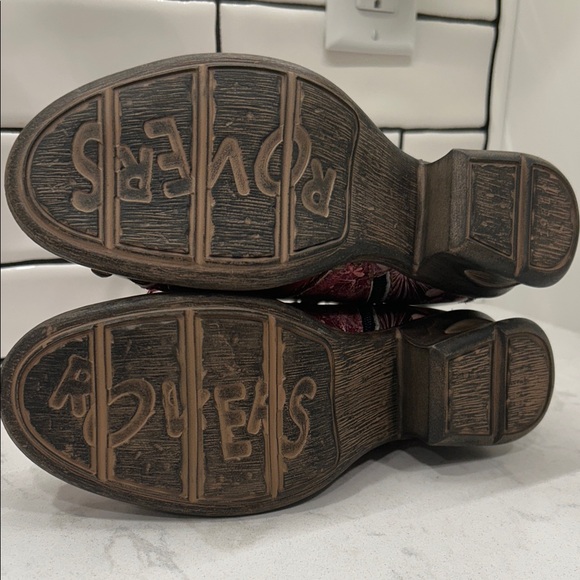 Rovers Stiefeletten Rosa/Mehrfarbig Gr. Floral Red Women's Boots Leather - Picture 3 of 14